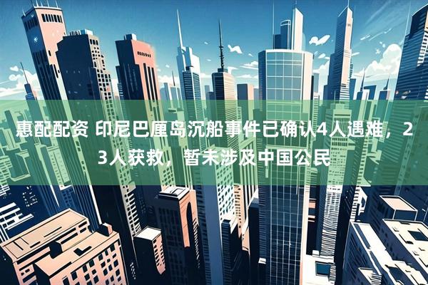 惠配配资 印尼巴厘岛沉船事件已确认4人遇难，23人获救，暂未涉及中国公民